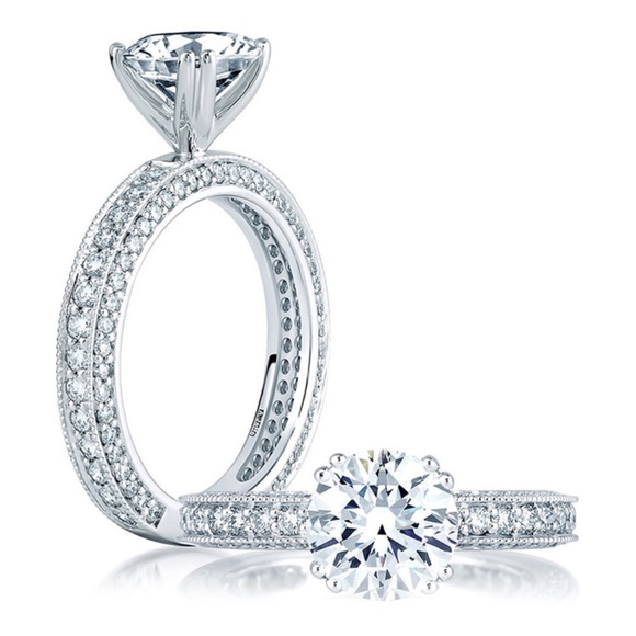 Size 4 A.Jaffe Engagement Ring (setting only) - Picture 1 of 1
